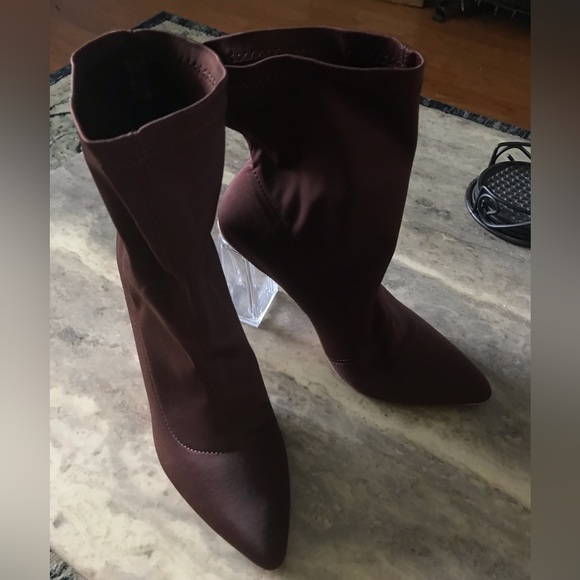 shein brown lucite stretch bootie - Picture 3 of 3